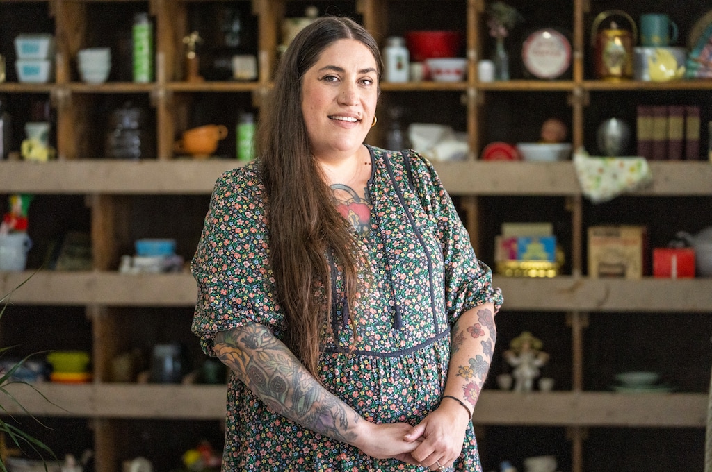 (Rick Egan | The Salt Lake Tribune) Jacqueline Whitmore, owner of Copperhive Vintage, is photographed in South Salt Lake, on Tuesday, July 5, 2022.