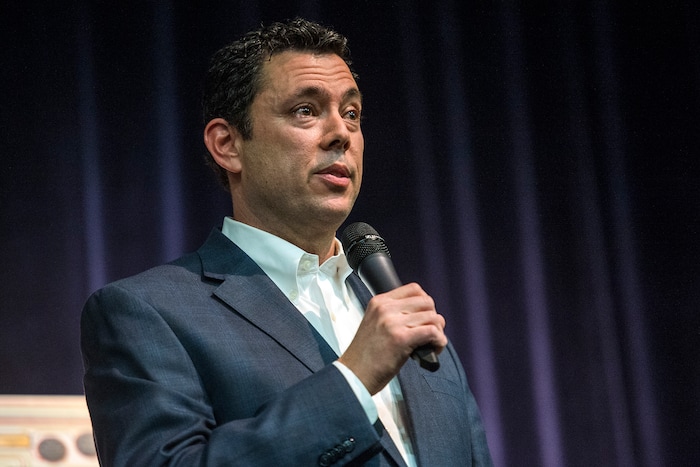 Chris Detrick  |  The Salt Lake Tribune
U.S. Rep. Jason Chaffetz, R-Utah, speaks during the town-hall meeting in Brighton High School Thursday February 9, 2017. 