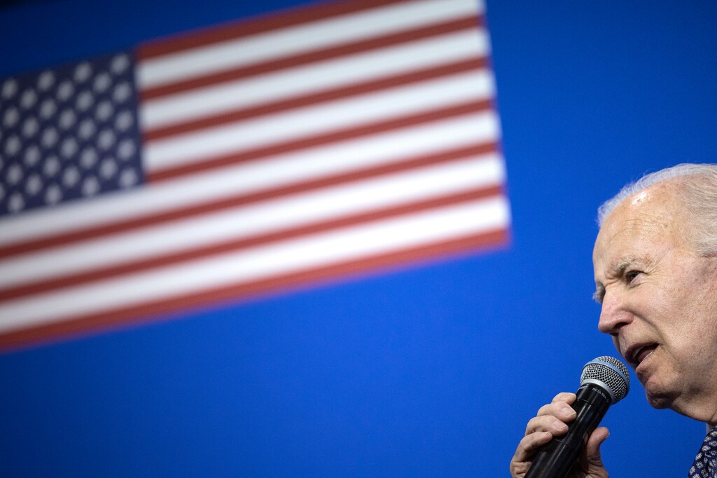 (Tom Brenner | The New York Times)

President Joe Biden speaks during a rally in Albuquerque, N.M., on Nov. 3, 2022.