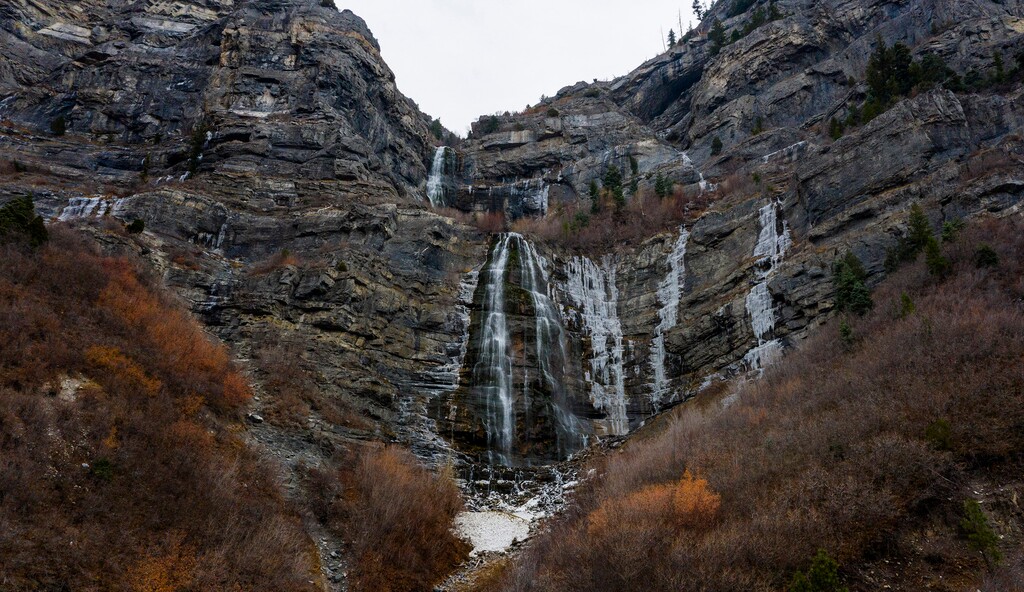 (Rick Egan | The Salt Lake Tribune) Bridal Veil Falls, Monday, Nov. 23, 2020.