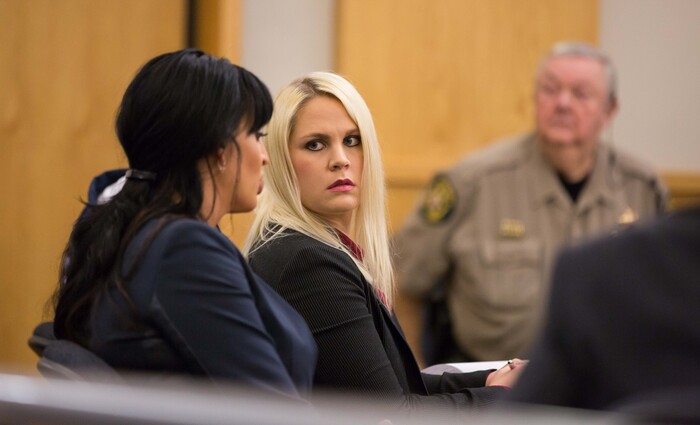 Torrey Green's defense, Skye Lazaro and Rhiannon Mann appear in the 1st District Court on Friday — the last day of a three-day preliminary hearing. Green is charged with six counts of rape, one count of aggravated kidnapping, three counts of forcible sex abuse and two counts of object rape. (Erica McNeill/Utah Statesman)