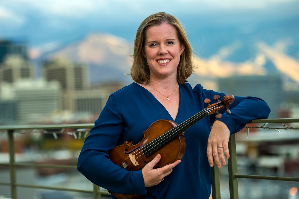 Chris Detrick  |  The Salt Lake TribuneUtah Symphony Concertmaster Madeline Adkins poses for a portrait at The Salt Lake Tribune Tuesday October 18, 2016. 