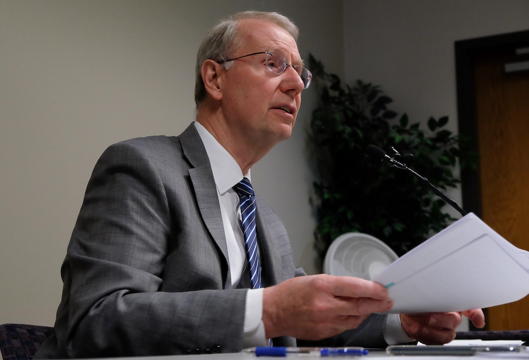 (Francisco Kjolseth  |  The Salt Lake Tribune)  Judge Bruce Dibb moderates a public hearing about a proposed ban on conversion therapy in Salt Lake City on Thursday, Sept. 26, 2019.