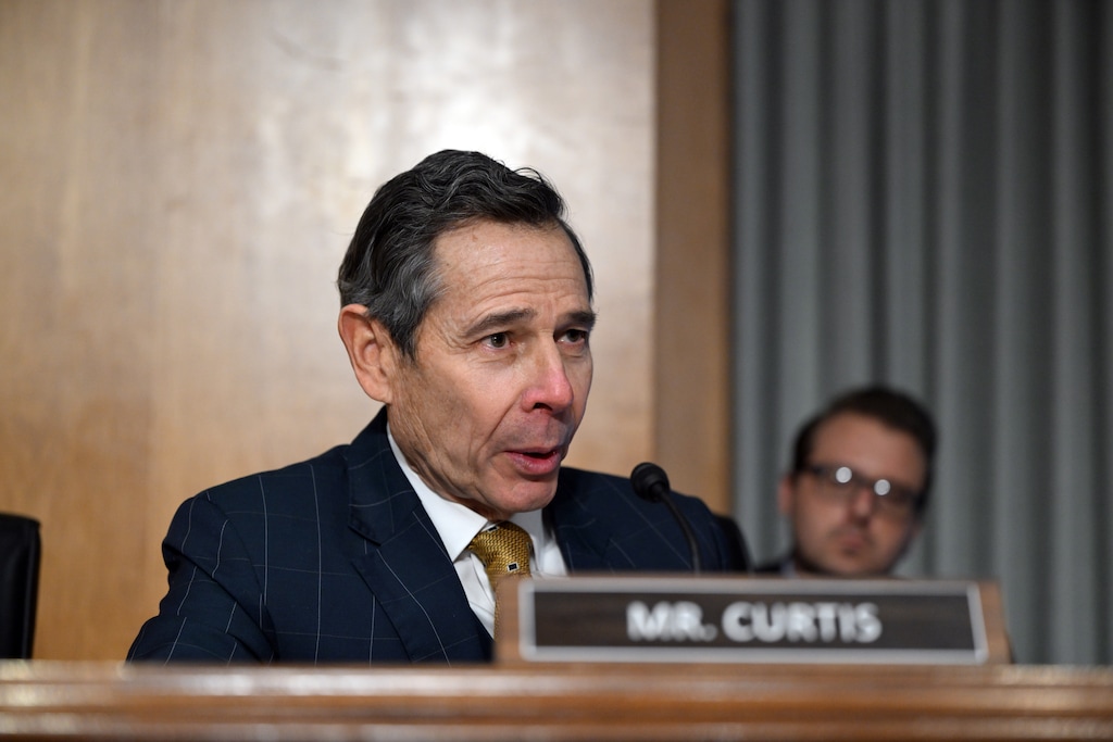 (Kenny Holston | The New York Times) Sen. John Curtis, R-Utah, asks a question at a hearing of the Senate Foreign Relations Committee in Washington on Wednesday, Jan. 28, 2026. The senator is opposing President Donald Trump's nominee to a top State Department role, likely sinking it.