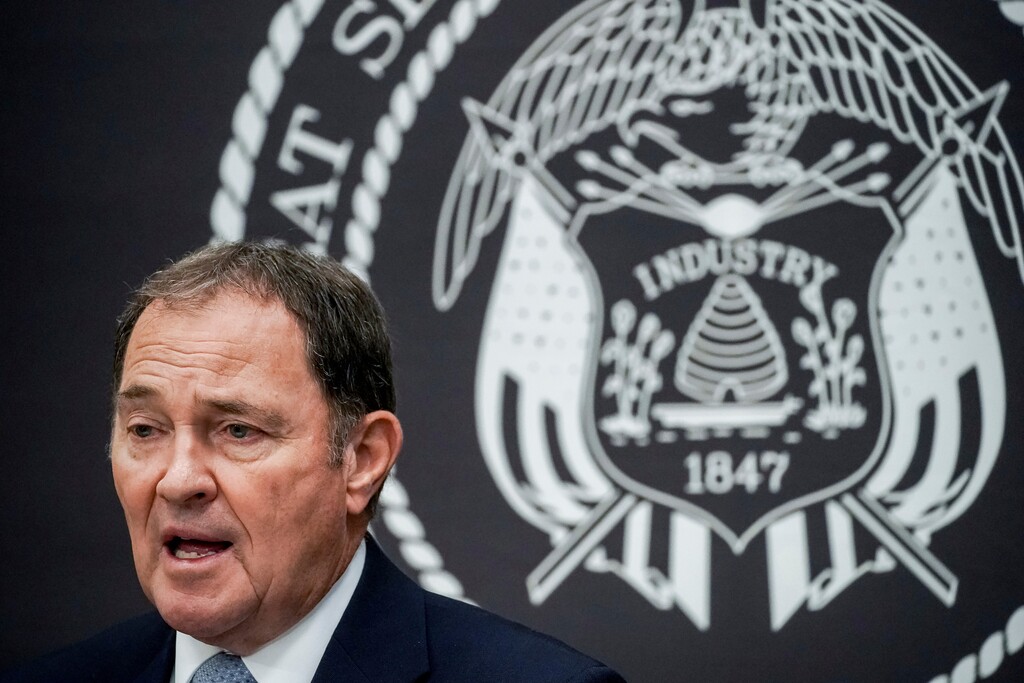 (Spenser Heaps | The Deseret News via pool)  Utah Gov. Gary Herbert speaks during a briefing about the state's response to the COVID-19 pandemic at the Utah State Capitol, Thursday, Aug. 6, 2020, in Salt Lake City.