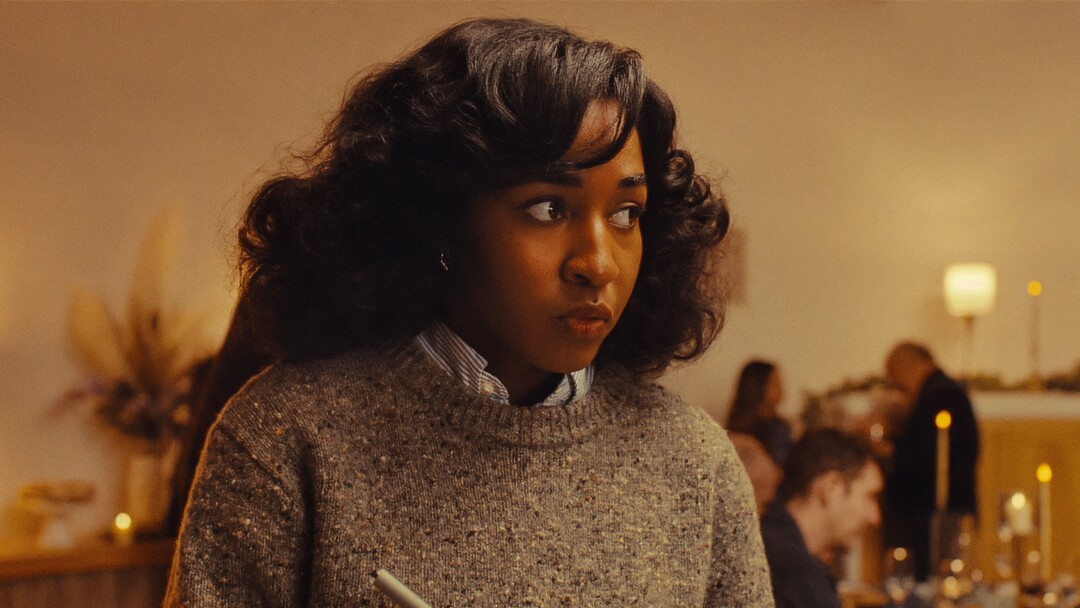 (A24) Ayo Edebiri plays a journalist drawn into the orbit of a music legend, in director Mark Anthony Green's "Opus," an official selection of the 2025 Sundance Film Festival, in the Midnight program.