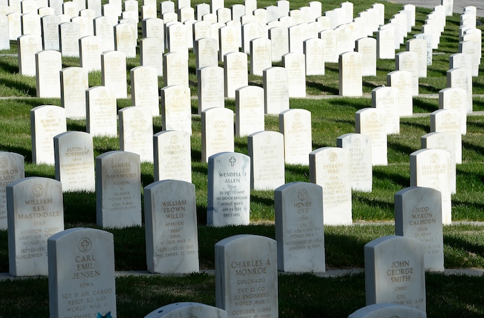(Scott Sommerdorf | The Salt Lake Tribune)
The Salt Lake City Cemetery, Friday, April 13, 2018. The cemetery is historic, beloved by relatives, neighbors, nature and recreation lovers -- and needs about $27 million in repairs, improvements and financial aid. The city is reviewing a master plan to make fixes and improvements. 
