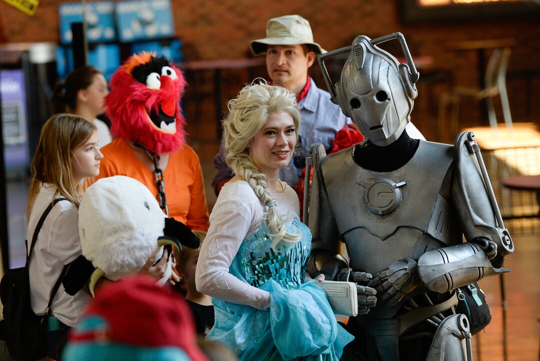 (Francisco Kjolseth  |  The Salt Lake Tribune)  FanX's twice-annual "press conference," draws cosplayers to Megaplex Jordan Commons in Sandy on Wed. June 12, 2019, for the announcement of the event's celebrity visitors.