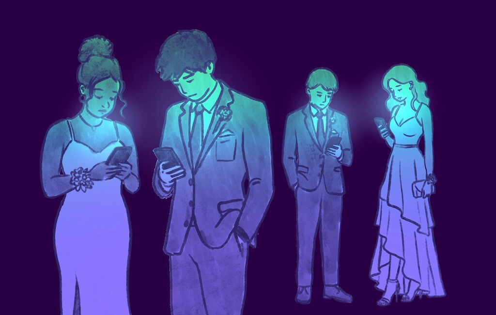 (Illustration by Christopher Cherrington  |  The Salt Lake Tribune) North Sanpete High School student Soraya Zubeldia writes in an op-ed that her peers are “missing out on meaningful connections” because of cellphones.