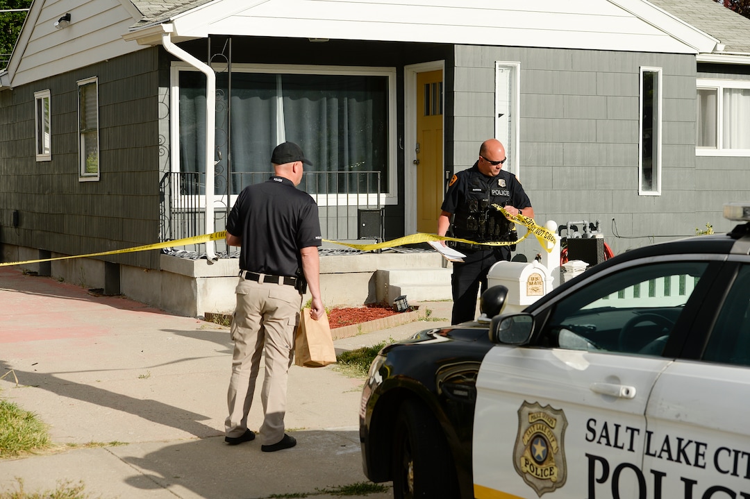 (Leah Hogsten  |  The Salt Lake Tribune) Police investigators conclude their search a home at 547 N. 1000 West in Salt Lake City Thursday morning, June 27, 2019, as part of the investigation into the disappearance of University of Utah student MacKenzie Lueck.