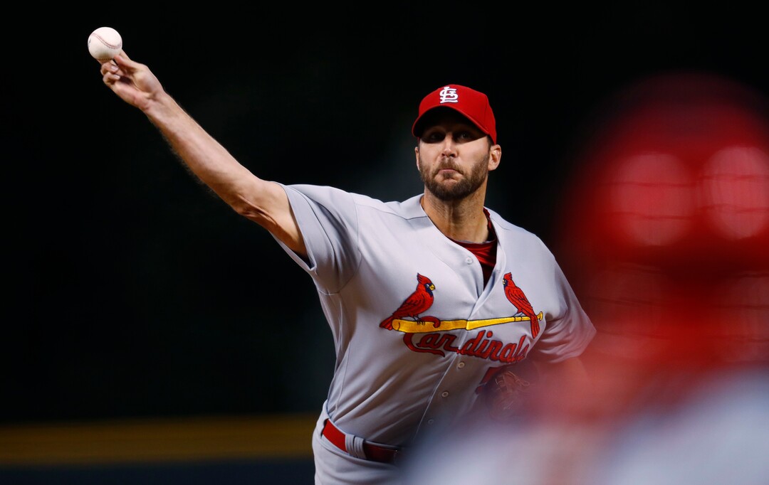 St. Louis Cardinals starting pitcher Adam Wainwright delivers a pitch to Colorado Rockies' Charlie Blackmon in the first inning of a baseball game Tuesday, Sept. 20, 2016 in Denver. (AP Photo/David Zalubowski)