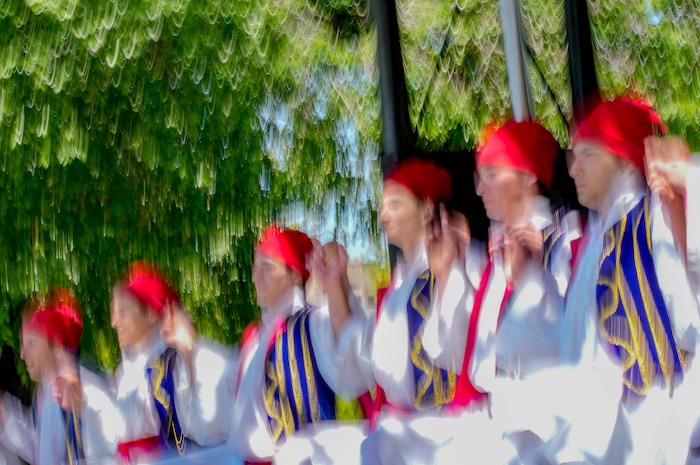 (Francisco Kjolseth | The Salt Lake Tribune) The Dionysios Greek Dancers perform at the Living Traditions festival in Salt Lake City on Saturday, May 21, 2022.