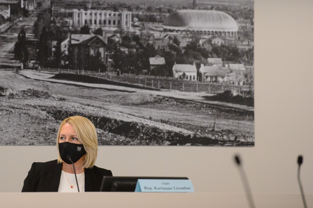 (Trent Nelson  |  The Salt Lake Tribune) Rep. Karianne Lisonbee, R-Clearfield, at the state Capitol in Salt Lake City in January 2021. She's in favor of Second Amendment Santuary status for Utah.