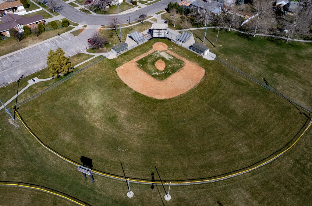 (Rick Egan | The Salt Lake Tribune) A baseball field at Riverside Park in Salt Lake City on Friday, March 15, 2024.
