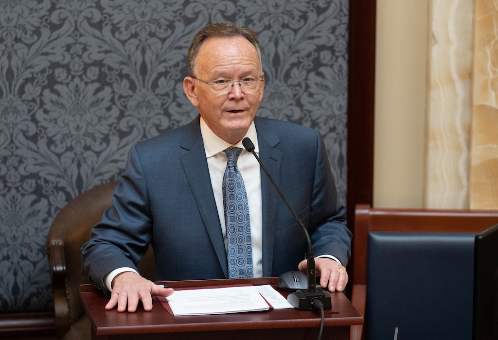 (Francisco Kjolseth | The Salt Lake Tribune) Senate President Stuart Adams, R-Layton, begins the start of the 2022 legislative session in the Senate chamber at the Utah Capitol in Salt Lake City on Tuesday, Jan. 18, 2022. 