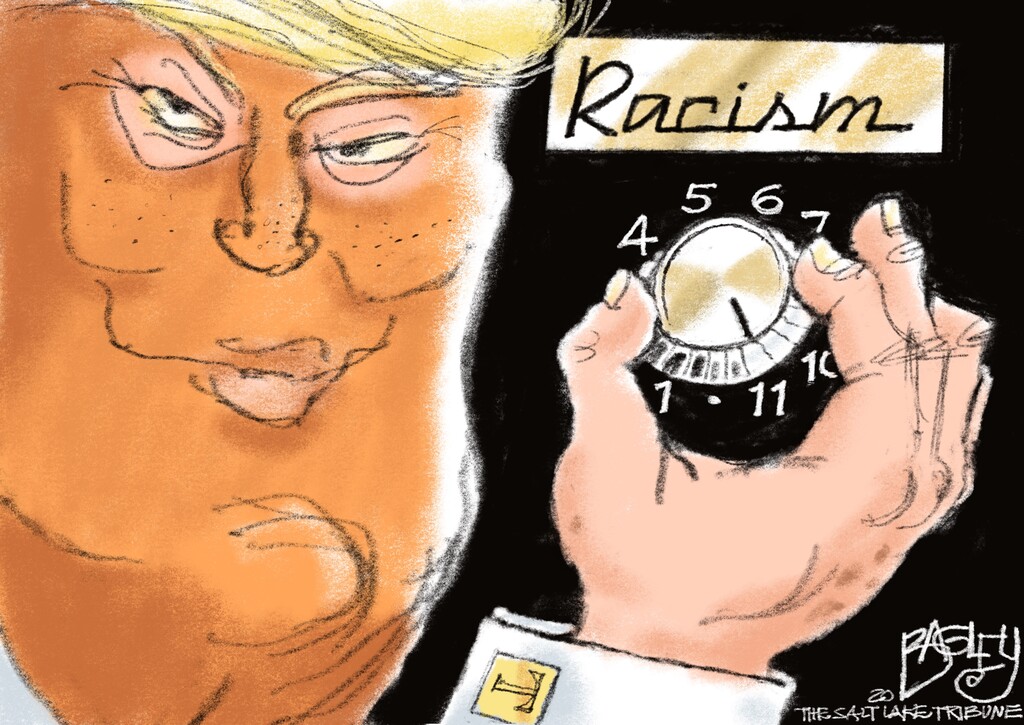 (Pat Bagley | The Salt Lake Tribune) This cartoon, titled "Goes to Eleven," appears in The Salt Lake Tribune on Friday, Aug. 7, 2020.