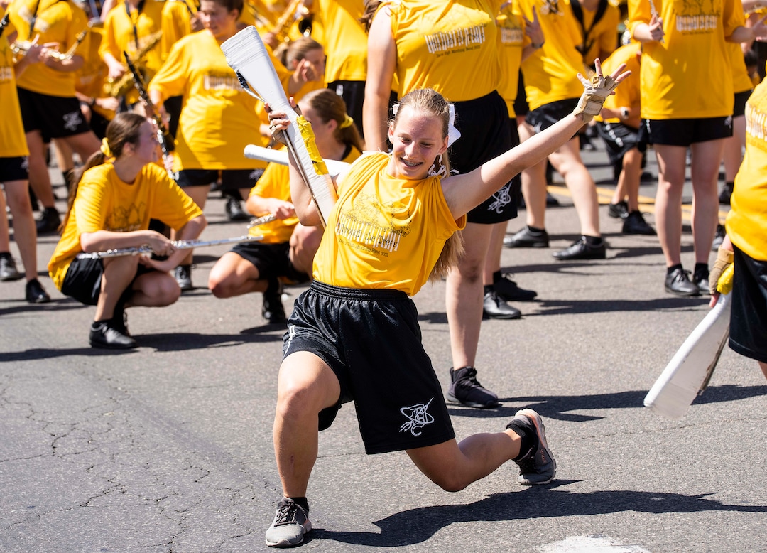 (Rick Egan | The Salt Lake Tribune) The Davis High Band marches in the Layton Liberty Days Parade, on Monday, July 5, 2021.