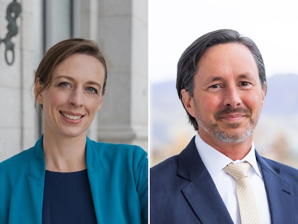 (Campaign photos) Shana Anderson, left, and Kirk Cullimore, candidates for the 2026 Senate District 19 election.