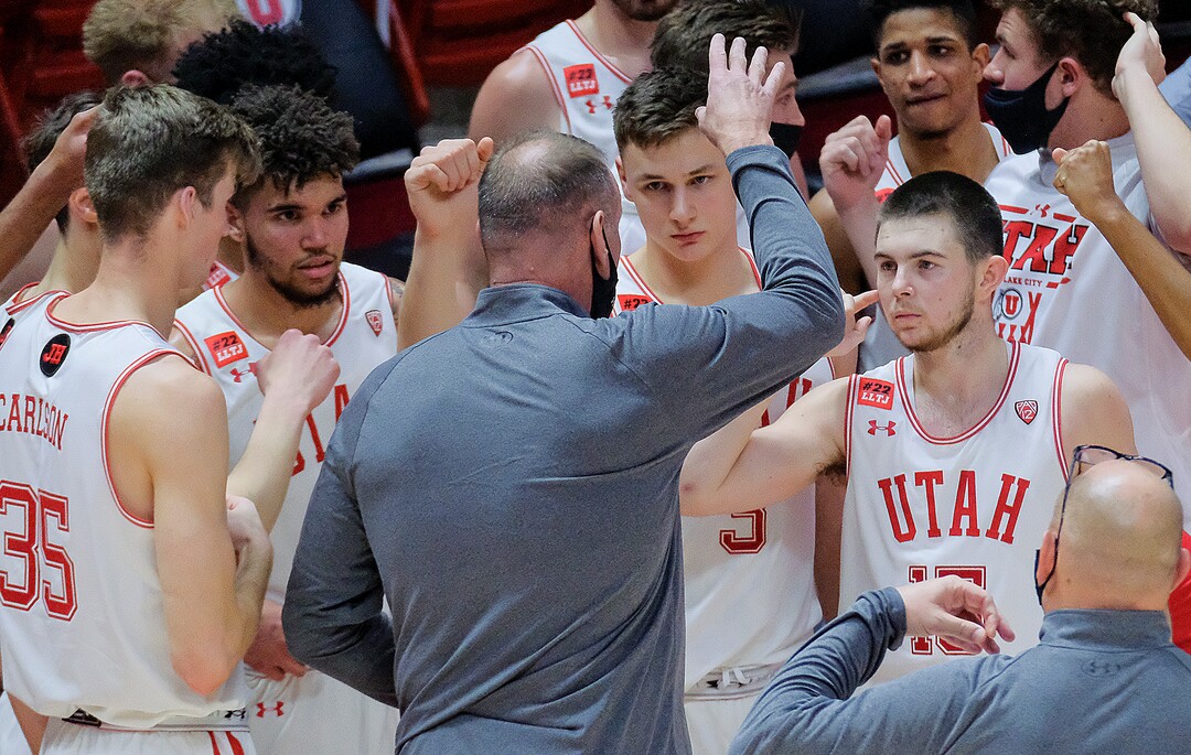 (Leah Hogsten | The Salt Lake Tribune) as the University of Utah host the Arizona Wildcats, Feb. 4, 2021 at the Jon M. Huntsman Arena.