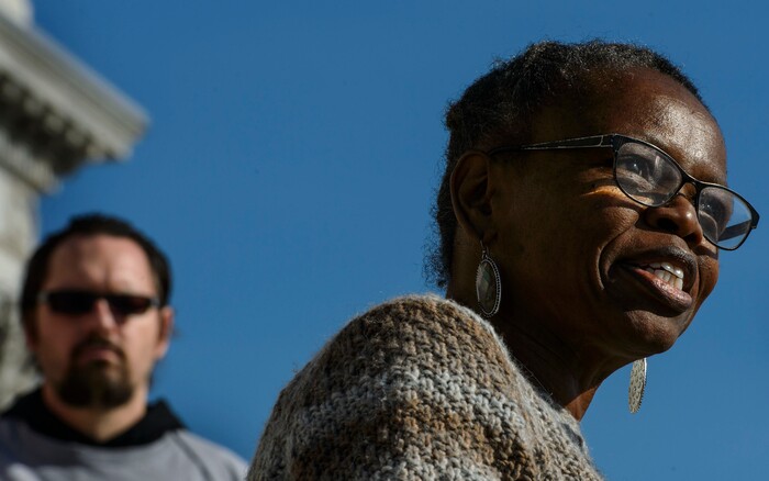 (Steve Griffin | The Salt Lake Tribune) Victoria Sethunya, who grew up in Lesotho, Africa, and now resides in Utah, speaks during a rally at the State Capitol organized by the Utah League of Native American Voters in partnership with other area organizations in Salt Lake City, Monday January 15, 2018. The purpose of the rally was to demand that Utah elected leaders rebuke President Donald Trump after he called Haiti, El Salvador and African Nations "s---hole countries," Monday January 15, 2018.