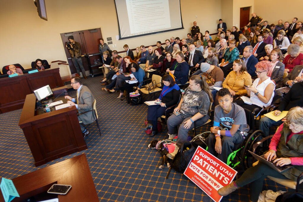(Trent Nelson | The Salt Lake Tribune) House Speaker Greg Hughes speaks to the Health and Human Services Interim Committee during a hearing on the Utah Medical Cannabis Act before the special session in Salt Lake City on Monday Nov. 26, 2018.