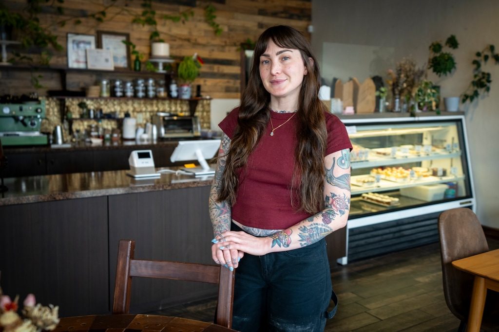 (Rick Egan | The Salt Lake Tribune) Jessica Davies, owner of Passion Flour, a vegan bakery in the Maven District, on Friday, Jan 23, 2026.