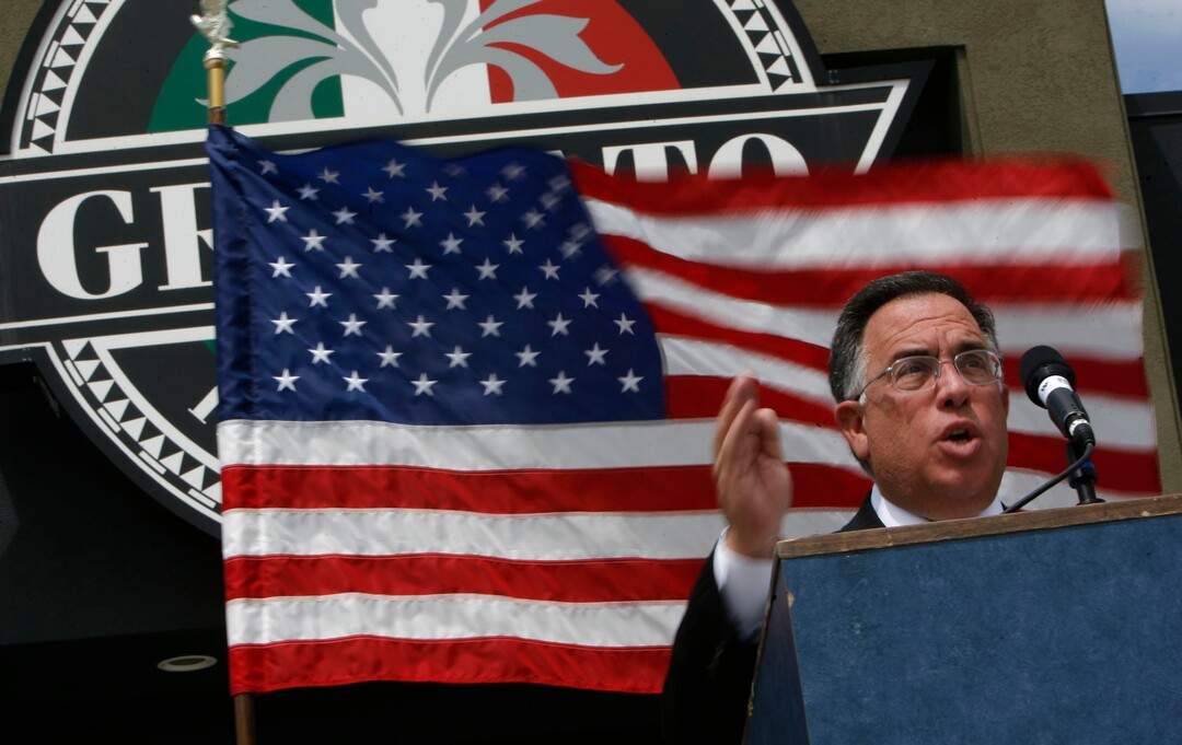 (Francisco Kjolseth  |  Tribune File Photo)  Democrat Sam Granato announces his run for U.S. Senate, in front of his Importing Company store at 1632 S. Redwood in Salt Lake City on June 1, 2009. Granato will be challenging 3-term incumbent Republican Bob Bennett.