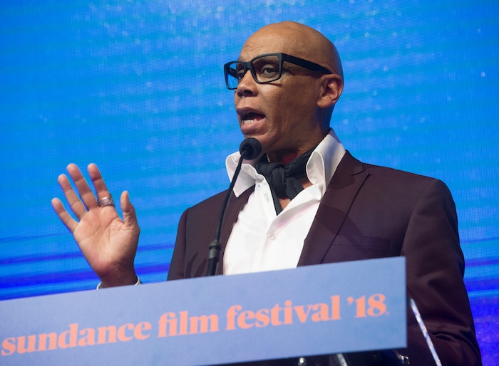(Rick Egan  |  The Salt Lake Tribune)     Rupaul presents an award, at the 2018 Sundance Film Festival Awards Night, Saturday, January 27, 2018.


