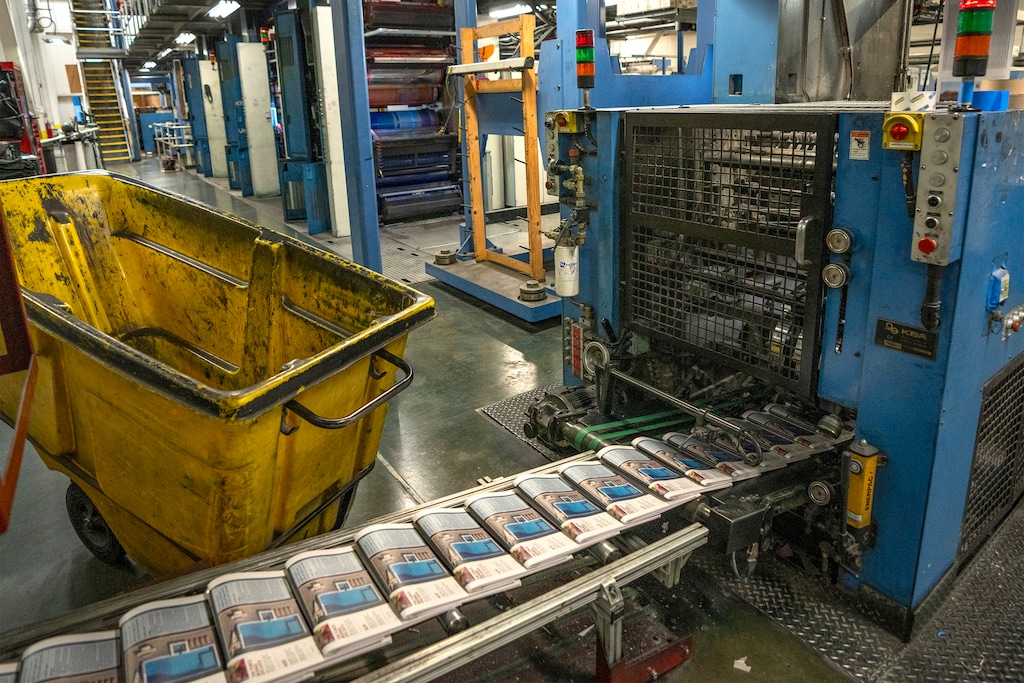 (Rick Egan | The Salt Lake Tribune) The first edition of The Southern Utah Tribune roll off the Ogden Standard printing press earlier this week.  
