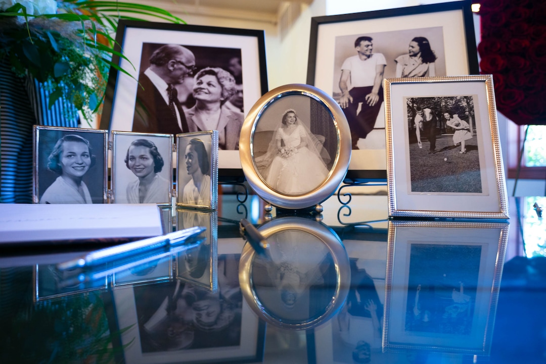 (Trent Nelson  |  The Salt Lake Tribune)  Photos of Norma Matheson, and her husband Scott, at her memorial service in Salt Lake City on Sunday Sept. 1, 2019.