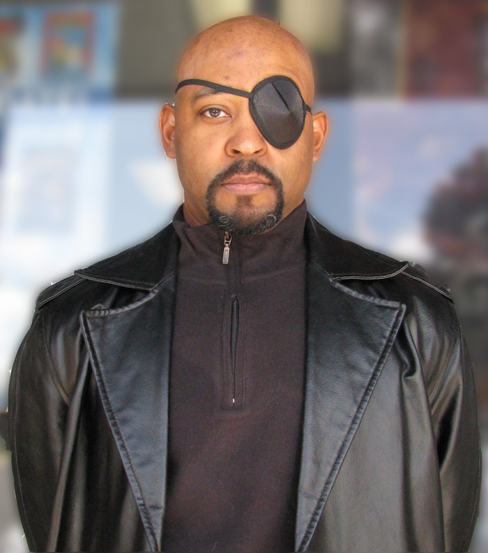(photo courtesy Robert Neal) Robert Neal, a systems engineer at a chemical company in West Valley City, in his Nick Fury cosplay.