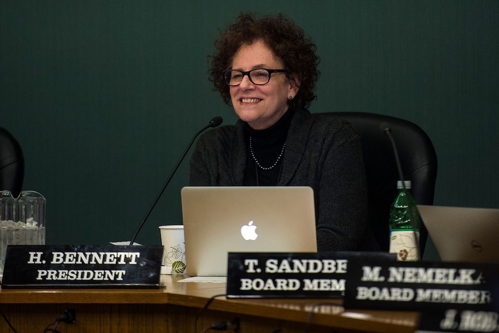 (Salt Lake Tribune file photo) Heather Bennett, member and former president of the Salt Lake City Board of Education (shown here at a board meeting in 2017), has died, a school district spokeswoman confirmed Tuesday, March 19, 2019.
