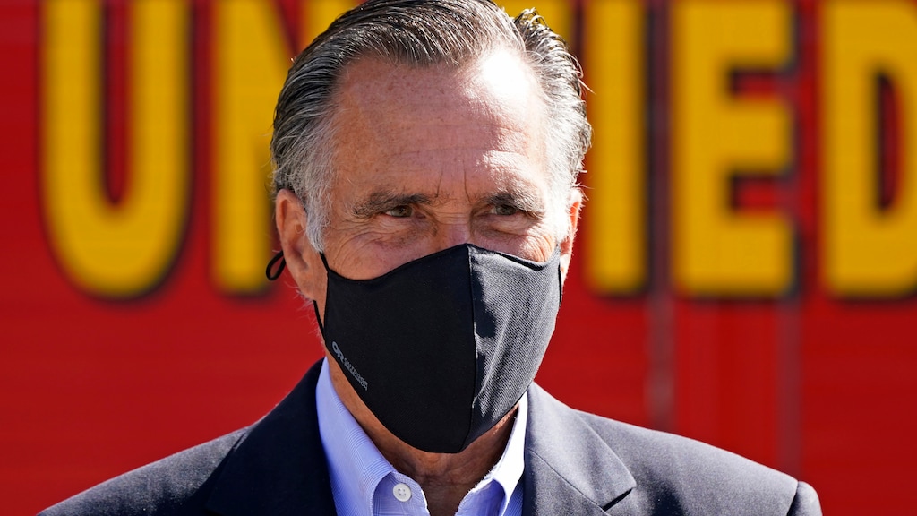 (Rick Bowmer | AP photo)

Sen. Mitt Romney, R-Utah, speaks during a news conference on Oct. 15, 2020, near Neffs Canyon, in Salt Lake City.