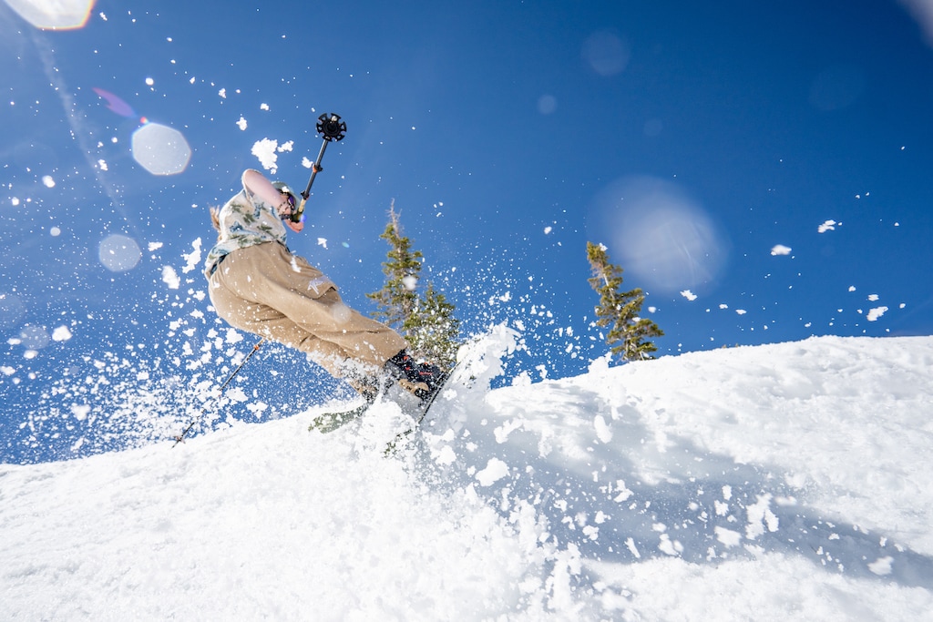 (Thaniel Cebulla | Brian Head Resort) A skier enjoys spring corn skiing at Brian Head Resort on April 20, 2026 season. Brian Head will reopen for a bonus weekend Friday with $1 tickets and will close for the season Sunday, May 2, 2026.