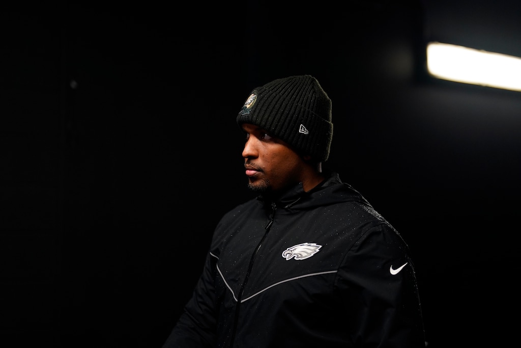 (Matt Slocum | AP) Philadelphia Eagles' Brian Johnson walks off the field before the NFC Championship NFL football game between the Philadelphia Eagles and the San Francisco 49ers, Sunday, Jan. 29, 2023, in Philadelphia.