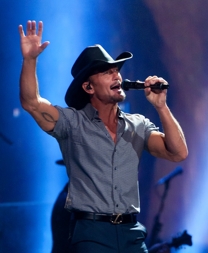 (Michael Mangum | Special to The Tribune) Tim McGraw performs Wednesday, Sept. 27, at Vivint Smart Home Arena in Salt Lake City.