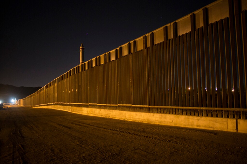 FILE - This March 30, 2017 file photo shows a portion of the new steel border fence that stretches along the US-Mexico border in Sunland Park, N.M. The Trump administration has proposed spending $18 billion over 10 years to significantly extend the border wall with Mexico. The plan provides one of the most detailed blueprints of how the president hopes to carry out a signature campaign pledge. (AP Photo/Rodrigo Abd, File)
