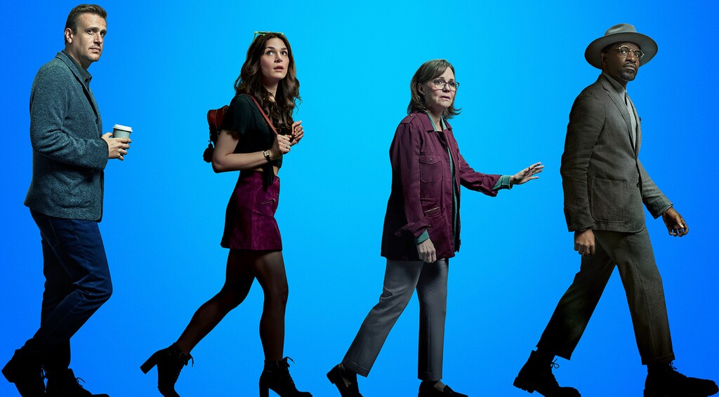 (Photo courtesy of AMC) Jason Segel, Eve Lindley, Sally Field and André Benjamin star in “Dispatches from Elsewhere.”