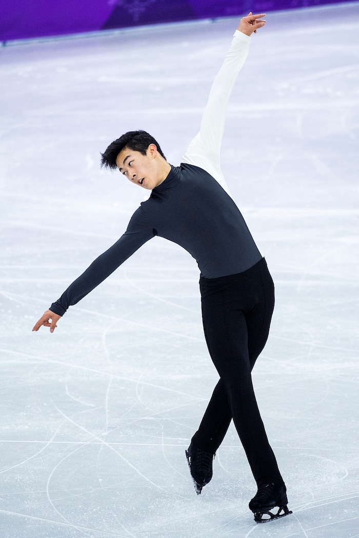 (Chris Detrick  |  The Salt Lake Tribune)  Salt Lake City's Nathan Chen competes in the Men Single Skating Short Program at Gangneung Ice Arena during the Pyeongchang 2018 Winter Olympics Friday, Feb. 16, 2018. Chen finished with a score of 82.27.