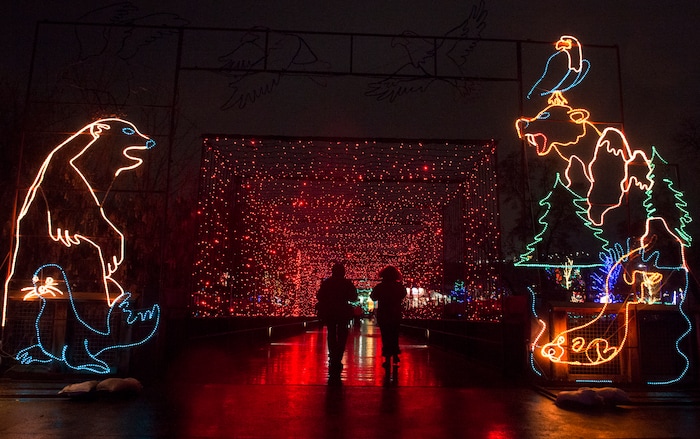 (Rick Egan  |  The Salt Lake Tribune)   The ZooLights at Hogle Zoo are turned on, Friday, Nov. 30, 2018. The lights continue  through December 31st, 


