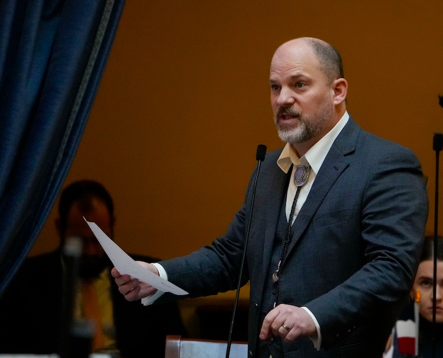 (Bethany Baker  |  The Salt Lake Tribune) Sen. Daniel Thatcher, R-West Valley City, puts forward an amendment to HB257 during the legislative session at the Utah Capitol in Salt Lake City on Thursday, Jan. 25, 2024.