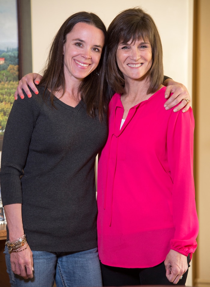 (Rick Egan  |  The Salt Lake Tribune)   Alanna Whetsel ran as a guide for Becky Andrews in the Boston Marathon on April 16, 2018. The two are pictured here on Thursday, March 29, 2018.
