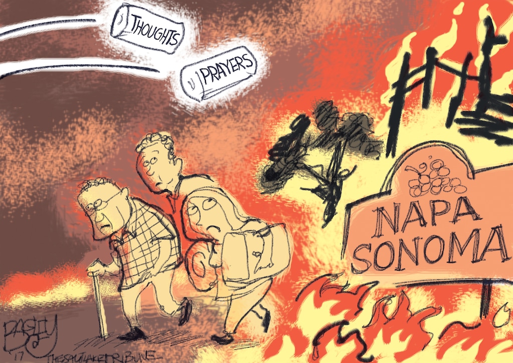 (Pat Bagley | The Salt Lake Tribune) This Pat Bagley cartoon, titled "Inferno," appears in The Salt Lake Tribune on Friday, Oct. 13, 2017.