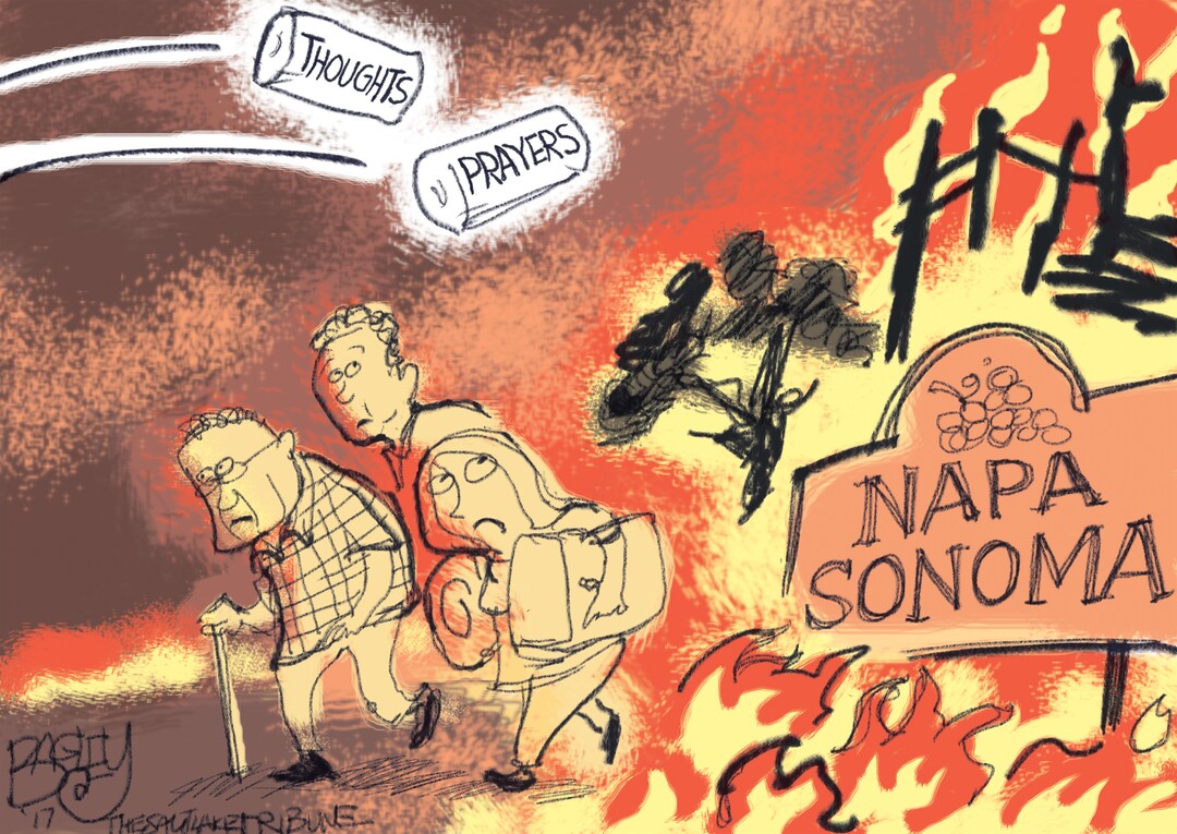 (Pat Bagley | The Salt Lake Tribune) This Pat Bagley cartoon, titled "Inferno," appears in The Salt Lake Tribune on Friday, Oct. 13, 2017.