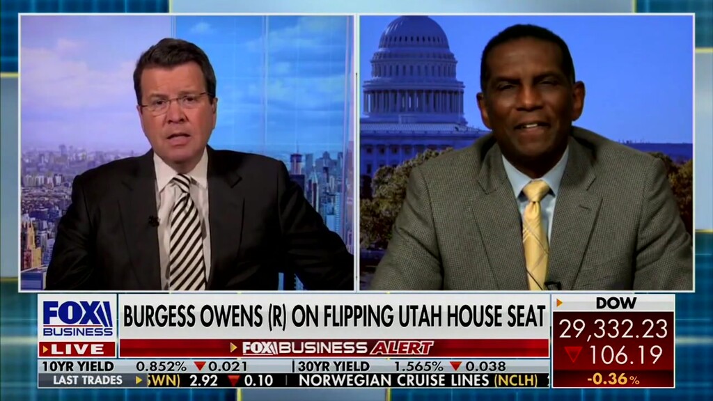 (Screenshot via Grabien) Representative-elect Burgess Owens appears on "Your World with Neil Cavuto" on Nov. 19, 2020