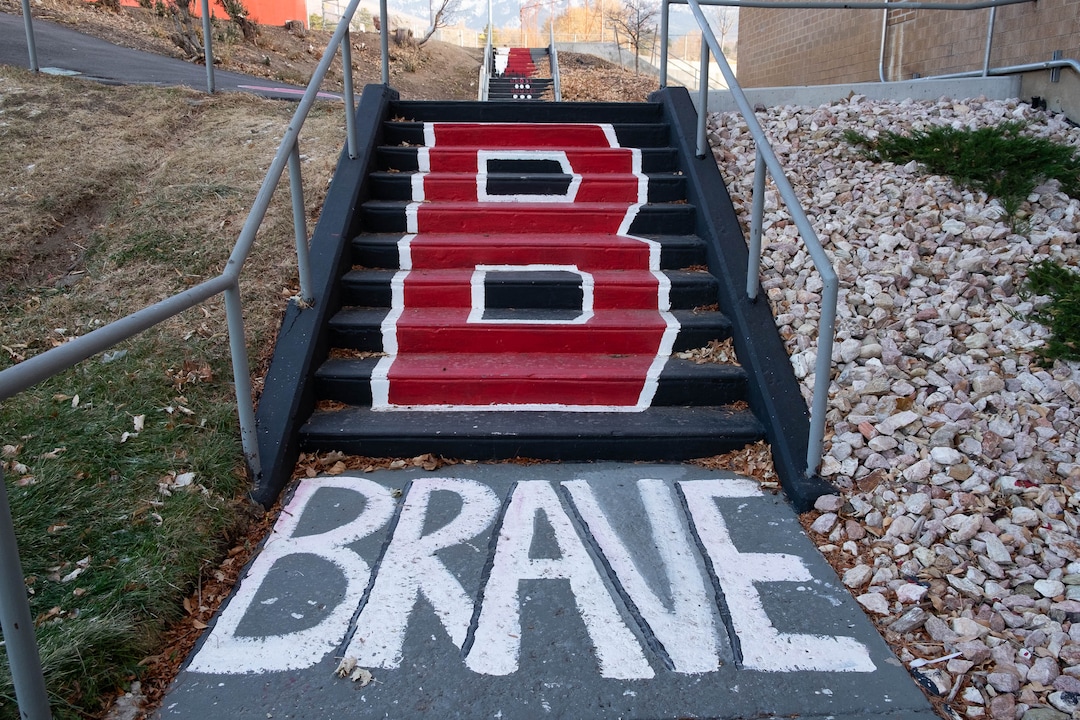 (Francisco Kjolseth  |  The Salt Lake Tribune) Sidewalks are pictured around Bountiful High on Monday, Nov. 30, 2020 after the school announced it would to retire The Braves name.