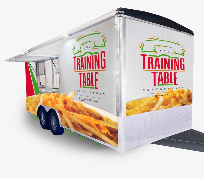 (The Training Table) The once-familiar logo of The Training Table restaurants is schedule to return, first on food trucks (as seen in this artist's rendering) and eventually in brick-and-mortar locations, the company announced on Oct. 7, 2022.