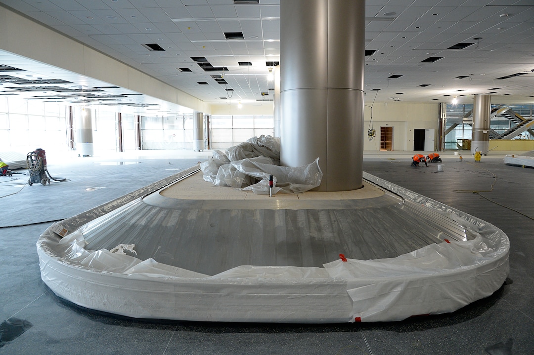 (Francisco Kjolseth  |  The Salt Lake Tribune) Crews continue their work in the first phase of construction of the Salt Lake City International Airport on Wednesday, May 20, 2020.