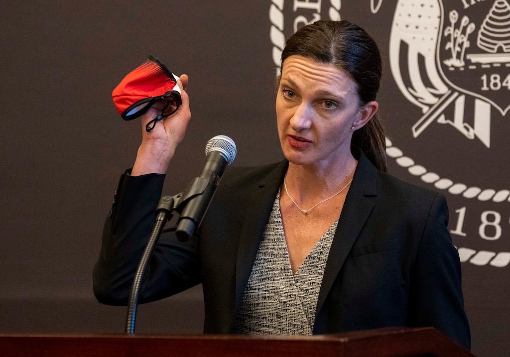 (Rick Egan | The Salt Lake Tribune) Dr. Kencee Graves, Associate Chief Medical Officer for Inpatient Services at University of Utah Health, speaks during the Governor's Covid-19 briefing, at the Utah Capitol on Thursday, July 1, 2021.
