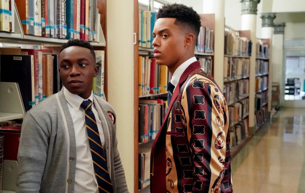 (Evans Vestal Ward | Peacock) Olly Sholotan as Carlton Banks, Jabari Banks as Will in "Bel-Air."